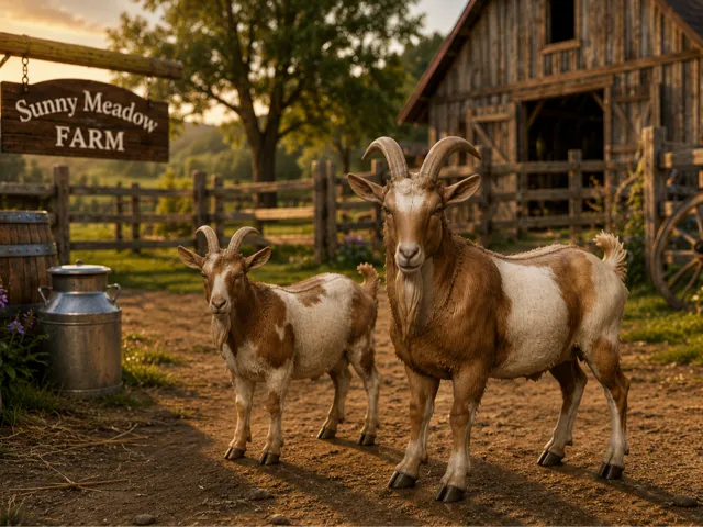 Realistic Mountain Goat Pair