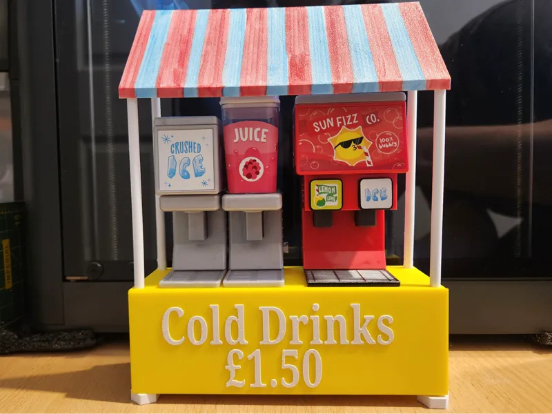 Toy Drinks Stand - Changable sign, no supports