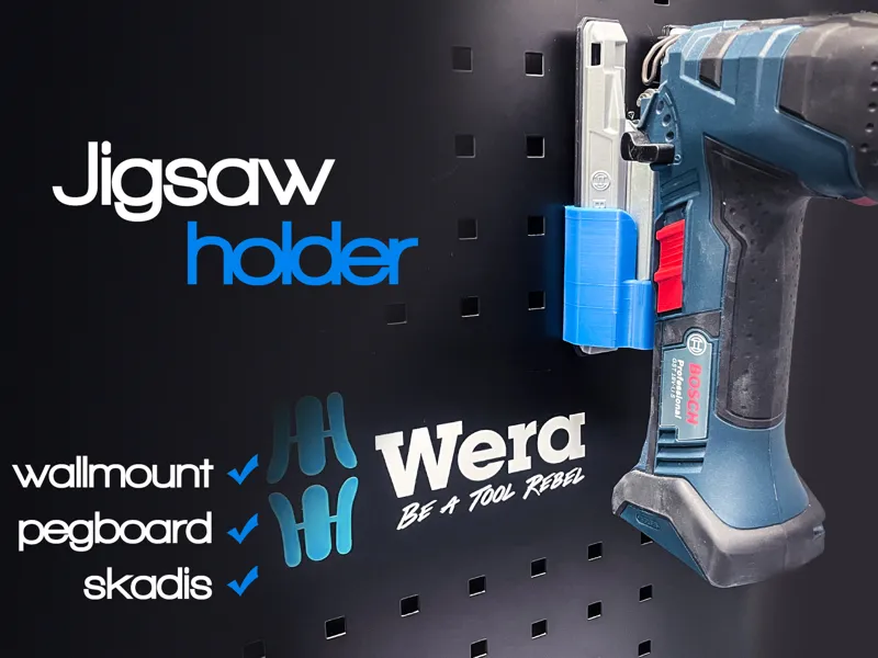 Jigsaw holder bosch wallmount pegboard skadis