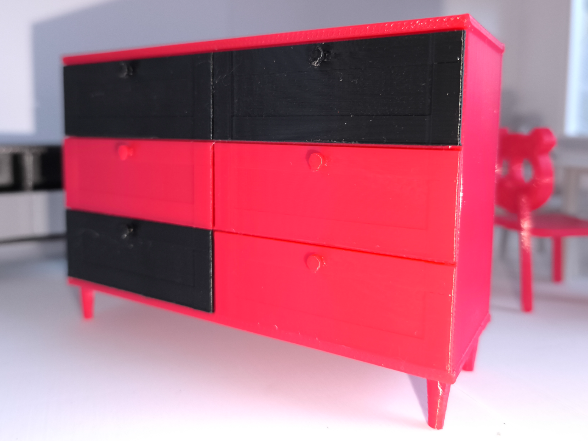 Miniature dresser with drawers for doll