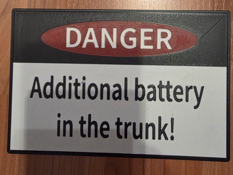 Warning Notice Additional Battery