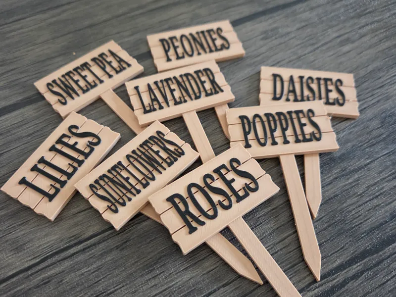 Garden Plant Signs - Set of 8 