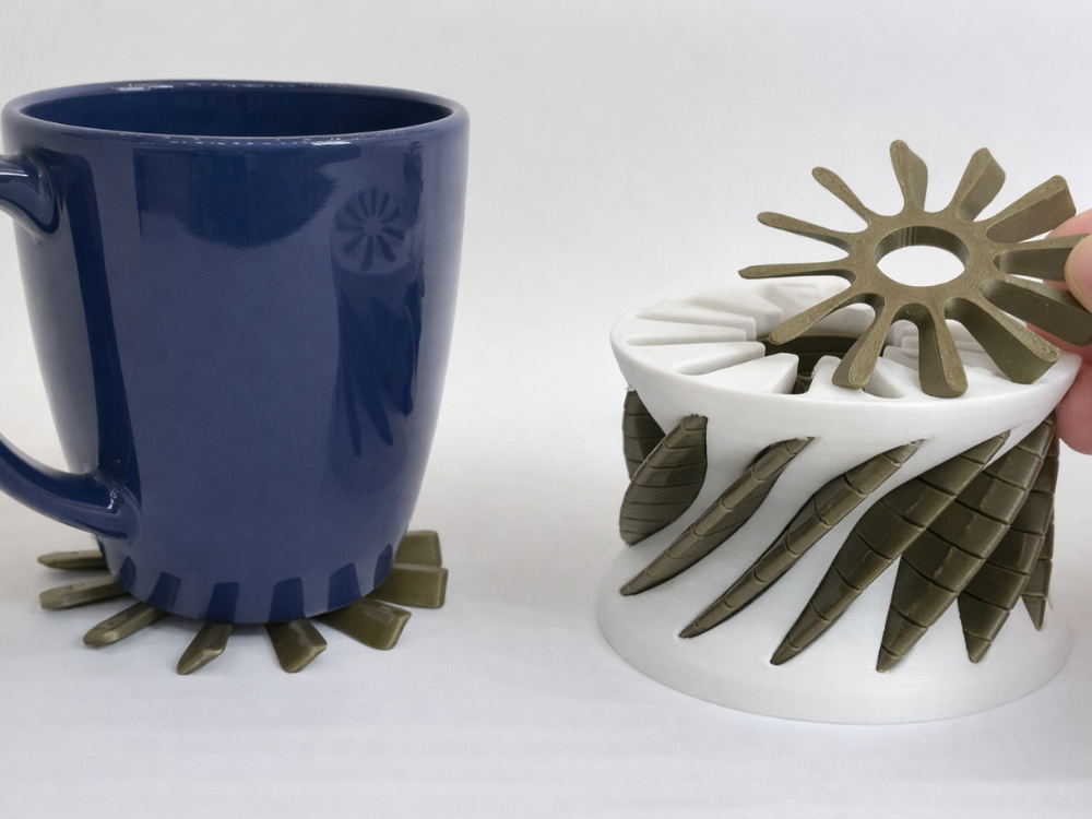 Spiral Vortex – Set de 10 sous-verres rotatifs 3D