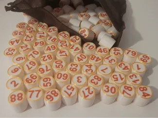 Loto barrels with numbers