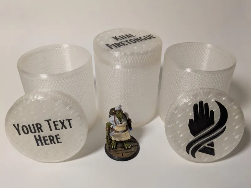 D&D/TTRPG Mini Container with Custom Lid