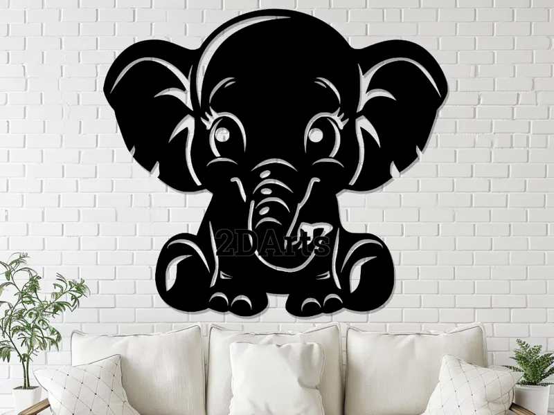 Baby Elephant – STL for 3D & Laser Cut
