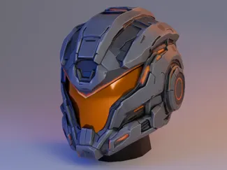 Neon Exo Helmet - Wearable Cosplay (AI assisted)