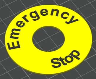 Emergency stop button label