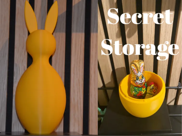 Big minimalistic easter bunny with storage
