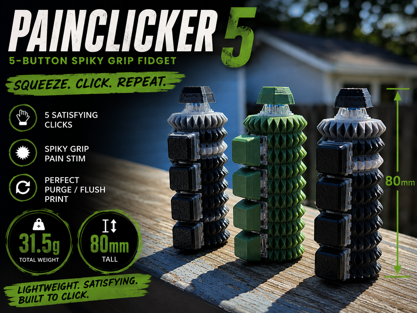 PainClicker5 - Spiky Grip Stim Fidget - 1