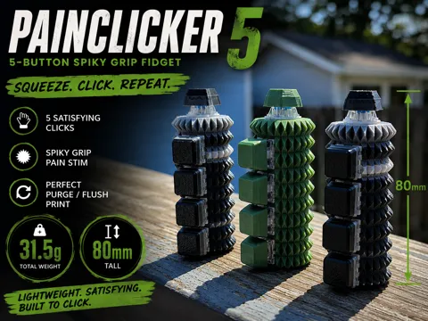 Objeto manipulable: PainClicker5 - Spiky Grip Stim Fidget — referencia de MakerWorld