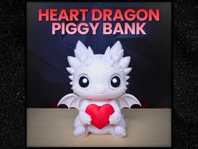Heart Baby Dragon Piggy Bank