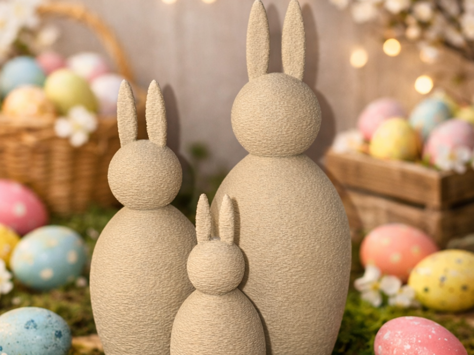 Easter rabbit dekor figurines - bunny family