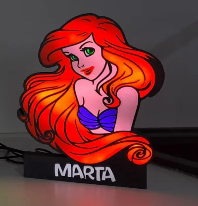 Ariel la sirenetta no name Light Box customizable