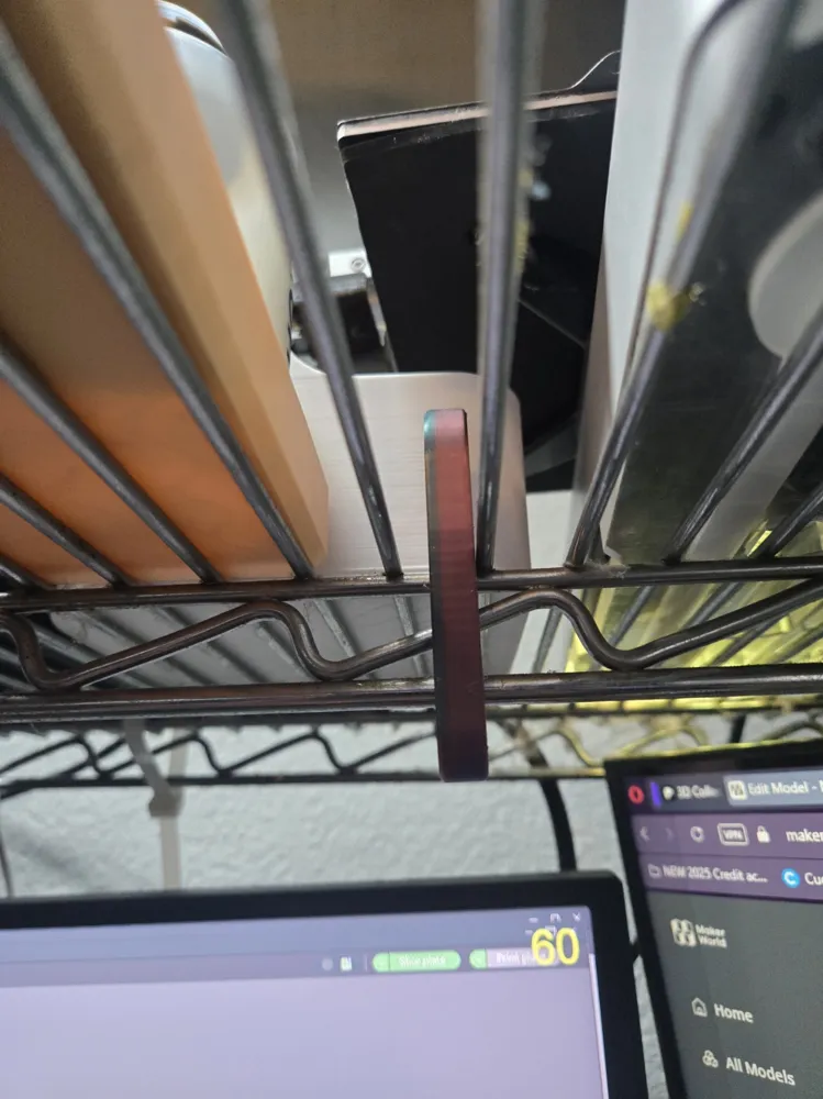 1 1/4in wire rack or shelf snap on stopper arm - Free 3D Print Model ...
