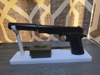 Goat gun 1911 with silencer with ammo can spot stand