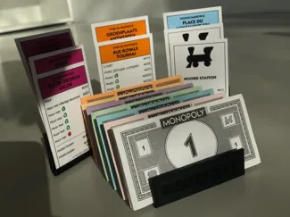 Monopoly money and cards organizer stand upgrade