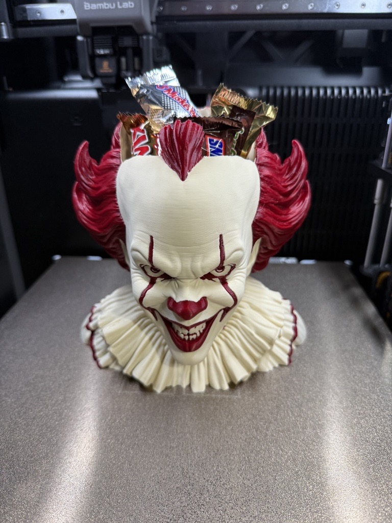 Pennywise Candy Holder – Creepy Halloween Bust - 1