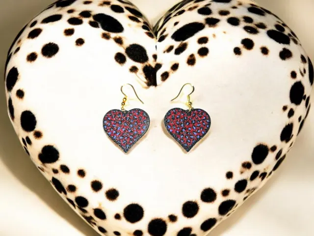 Spotted heart earrings