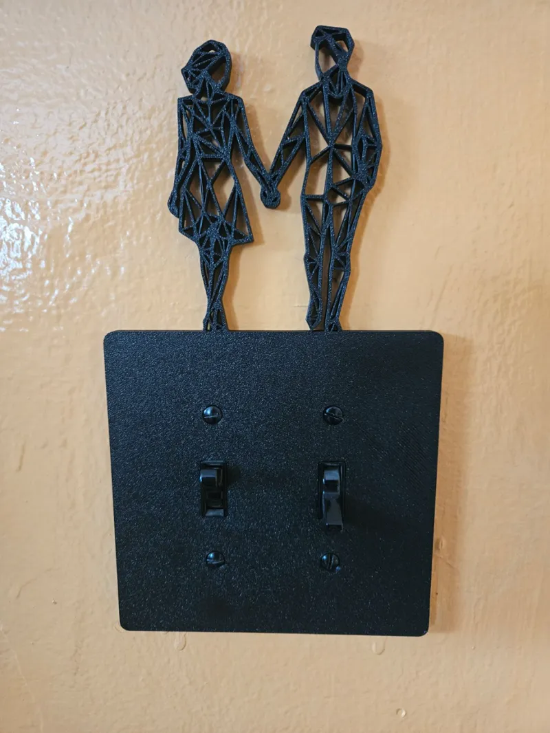 Dual Lightswitch cover - Couple Holding Hands