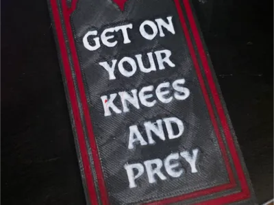 Caught up bookmark, Get on your knees