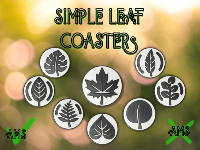 Simple Leaf Coasters (Set of 8)