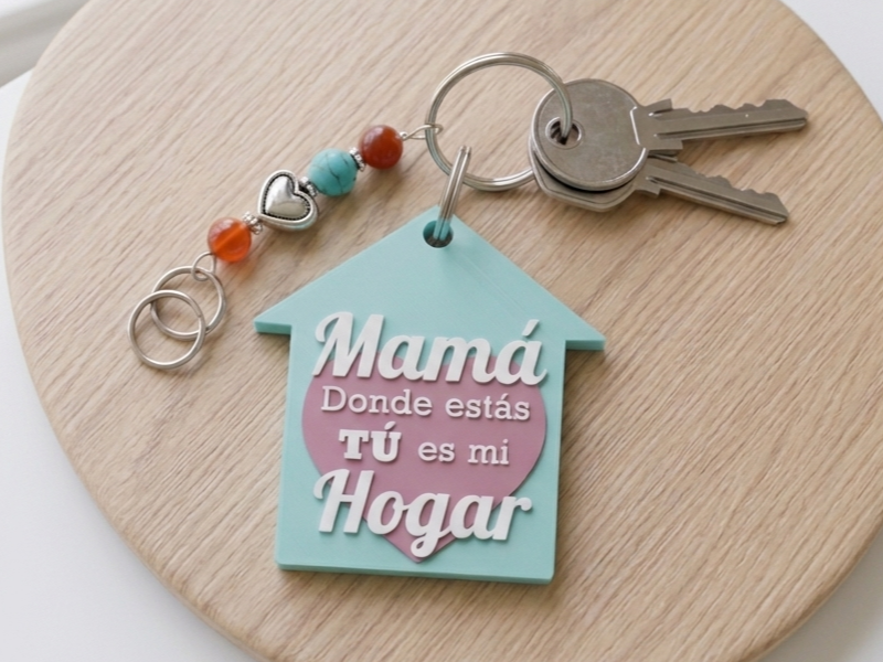Llavero "Mamá, donde estás TÚ es mi Hogar"