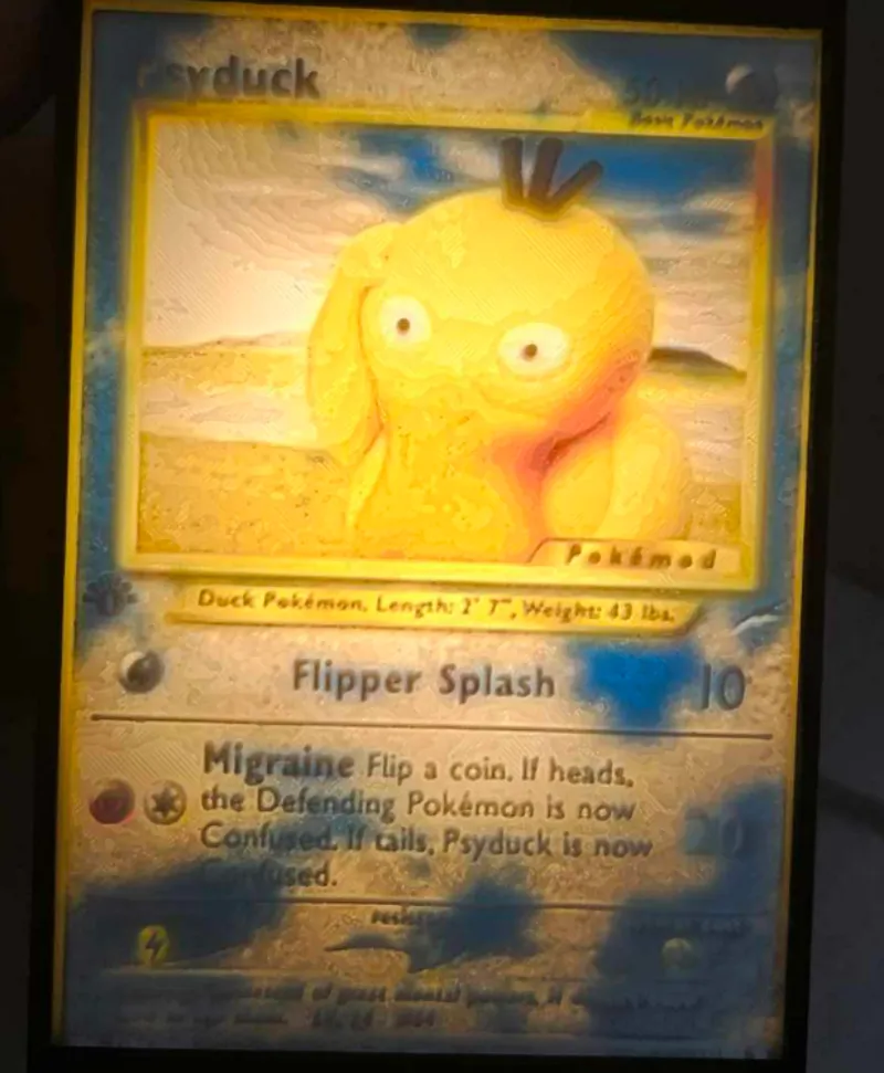Pokemon Psyduck CMYK Litho Card for Display Stand