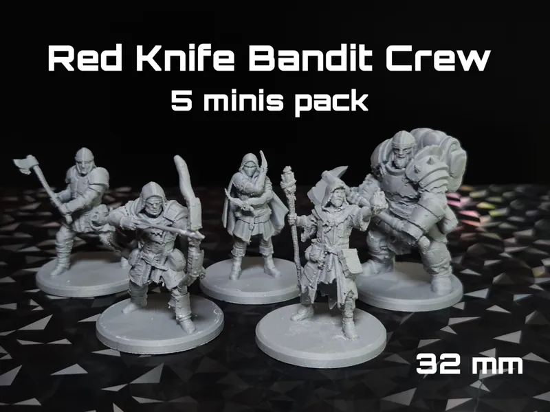 Red Knife Bandit Crew FDM Miniatures Pack