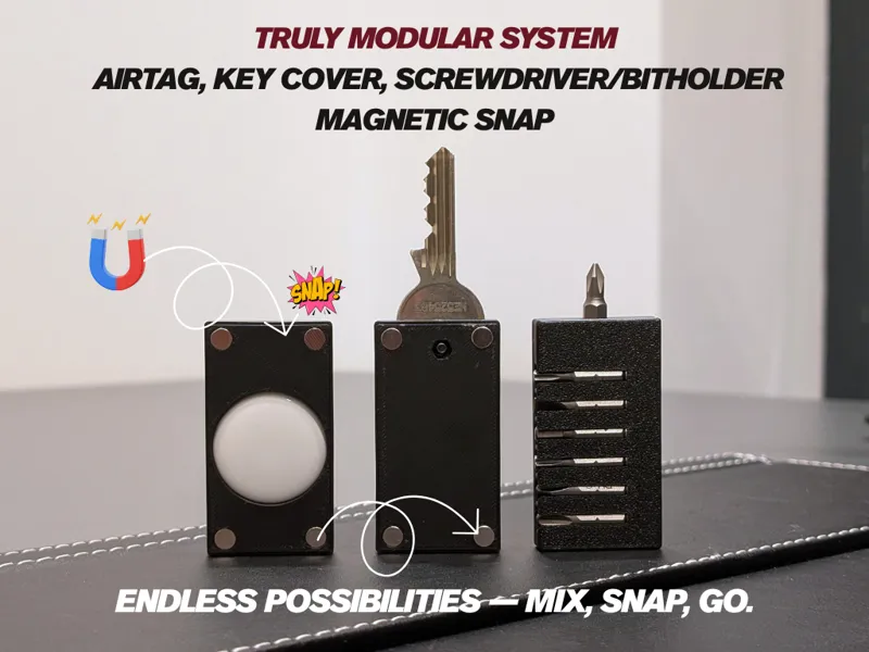 Modular Key AirTag ScrewDriver Bit Holder EDC