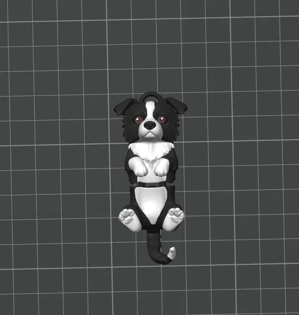 Articulated Border Collie Keychain view 2