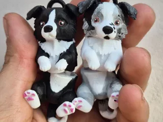 Articulated Border Collie Keychain