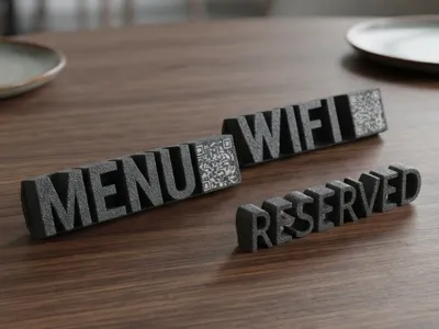Modern Business Signs | Menu, WiFi & Reserved