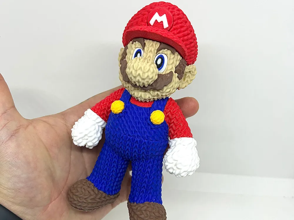 Knitted Super Mario - No AMS - Multi-part - Free 3D Print Model
