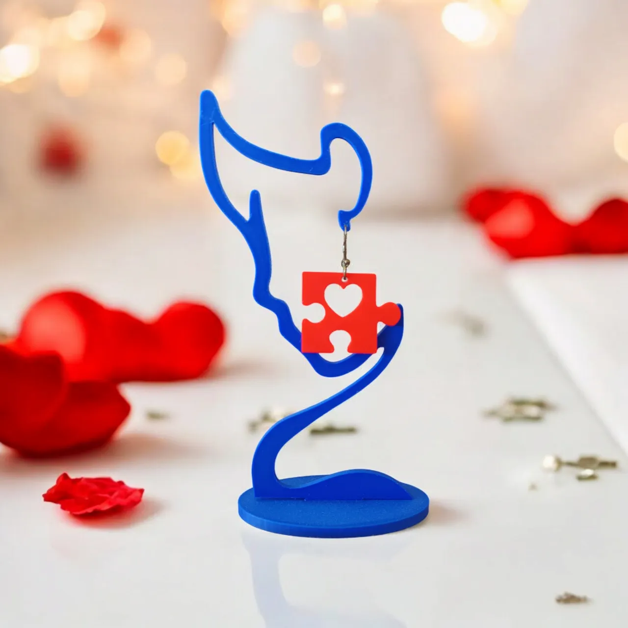 Valentine's Puzzle Heart Earrings view 2