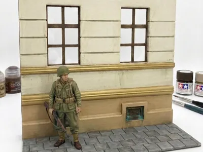 WW2 Building Facade Street Diorama Base 1:35 Scale