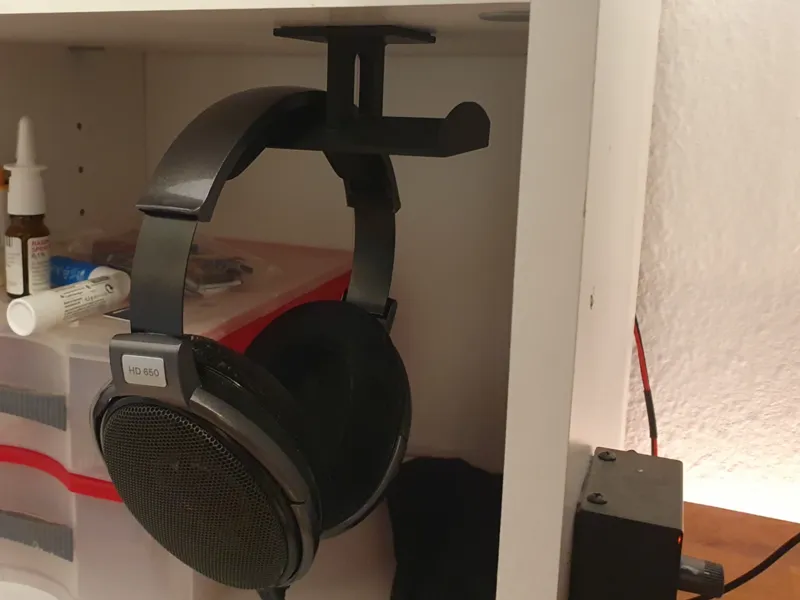 Dual Under-Desk Headphone Holder