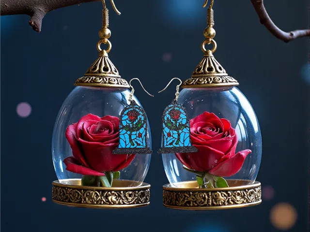 The beast rose earrings