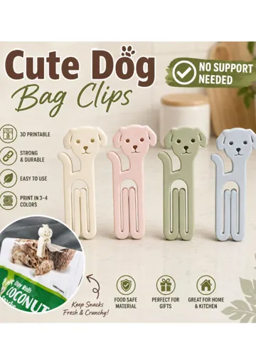 Clip o pieza de sujeción: Dog Puppy Cute Animal Bag Clips – Paper Clip Fast — vista de referencia 2