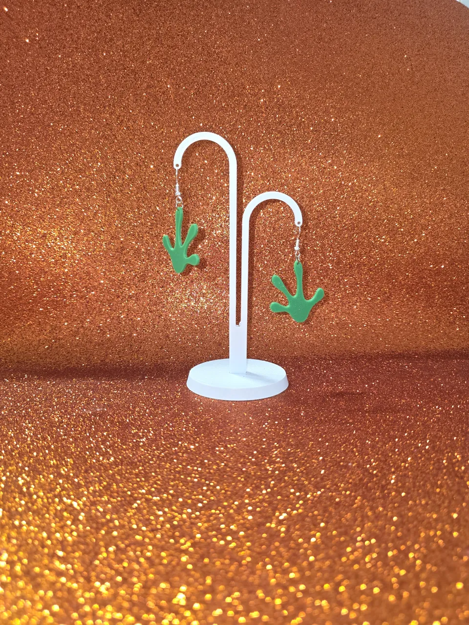 Gecko leg earrings view 3