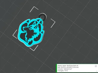 Wolf Dog Paw Silhouette Keychain