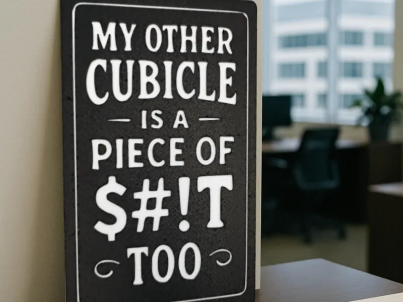 Funny/Sarcastic Office Sign: "My Other Cubicle" 