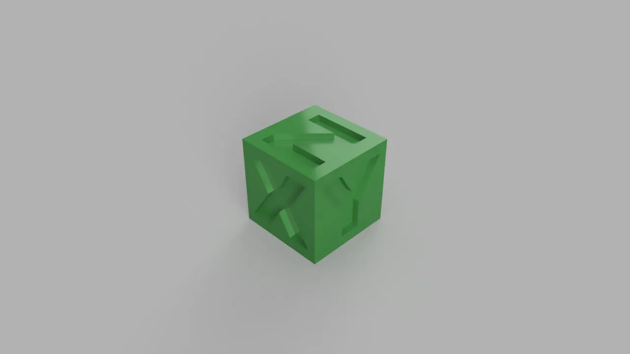 Calibration cube XYZ view 3