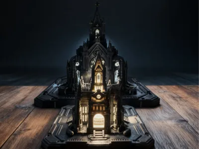Cyberpunk Cathedral -- Ambient Light -- Night Light