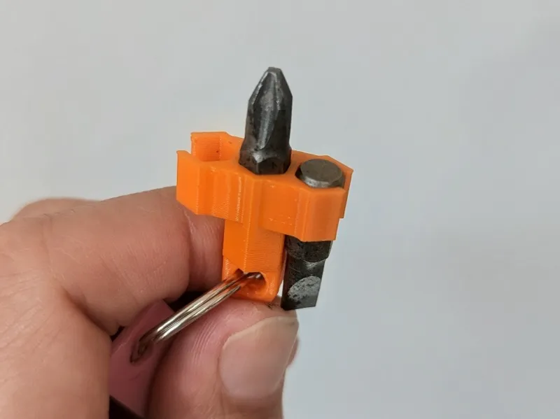 Key chain Bit holder with 2 spare slots