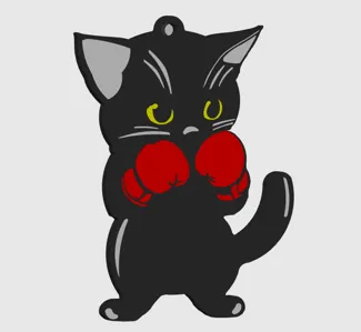Portachiavi  -  Gatto con guanti da Boxe