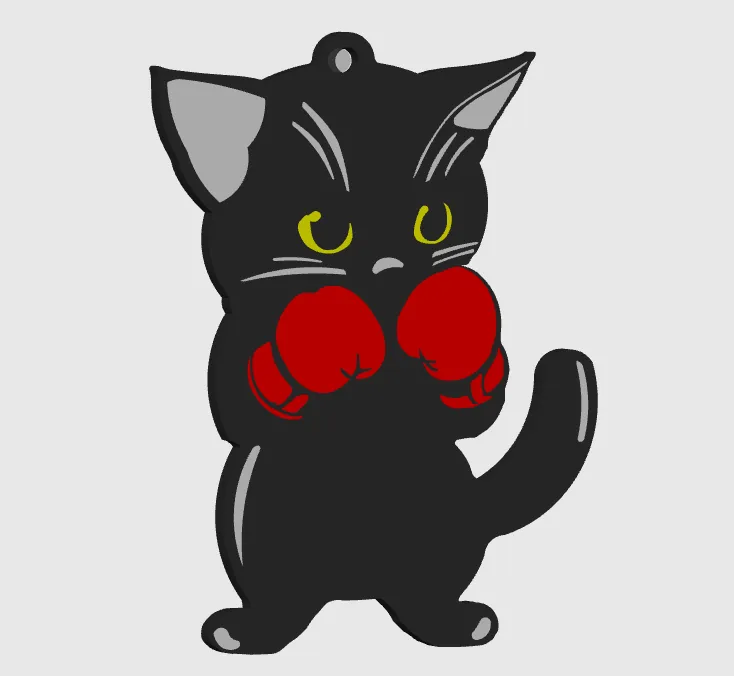 Portachiavi  -  Gatto con guanti da Boxe