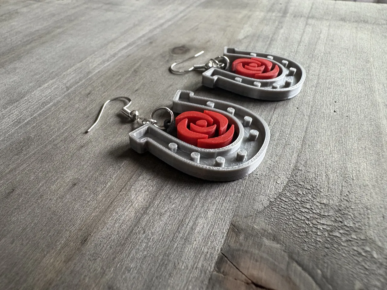 Run for the Roses - Horseshoe Rose Earrings view 4