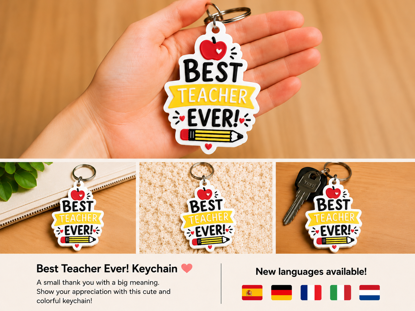 Best Teacher Ever! – A Fun Multi-Color Keychain