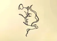 Décoration murale silhouette chat et femme — photo 8